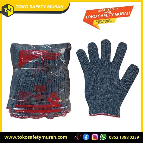 Sarung Tangan Safety Rajut Benang Abu Murah Lusinan Kaos Tangan