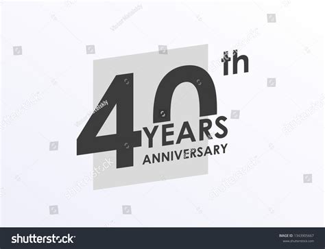 40 Years Anniversary Logo 40th Birthday Stock Vector (Royalty Free ...