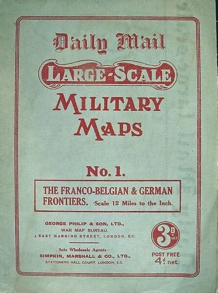 Two Foldout Daily Mail Military Maps Numbers Wwi Era