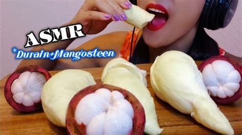 Asmr Eating Rexing Sounds Exotic Furit Durian Mangosteen ทุเรียน หมอนทอง มังคุด Youtube