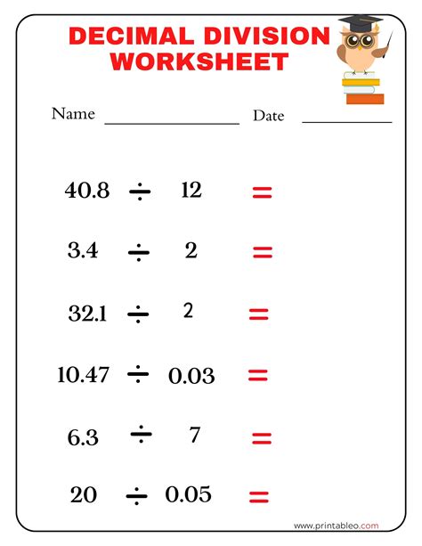 Decimal Multiplication And Division Worksheet