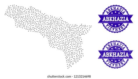 Dotted Black Map Abkhazia Blue Rubber Stock Vector Royalty Free