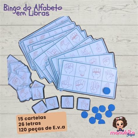 Jogo Bingo das Letras do Alfabeto em Libras 16 Cartões Xalingo