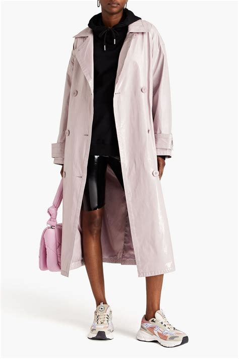 Stand Studio Katharina Faux Patent Leather Trench Coat The Outnet