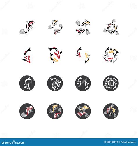 Ilustración Vectorial Del Logotipo De Los Peces Koi Stock de