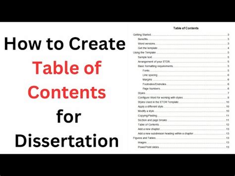 How To Create Table Of Contents In Dissertation Step By Step Guide