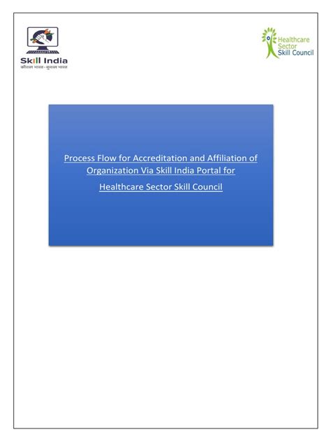 Process Flow For Accreditation And Affiliation Of Organization Via