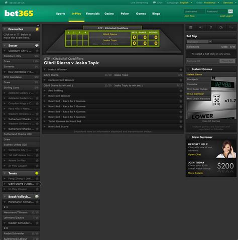 Bet365 Preview - Screen Shot of Bet365 Sports Betting Software