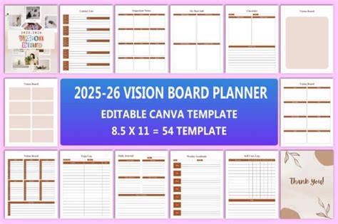 Vision Board Planner Designs Graphics