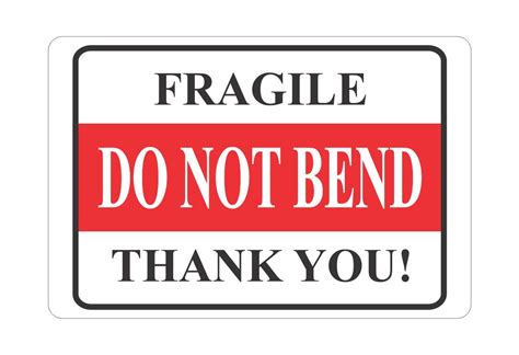 Do Not Bend Fragile Stickers Envelope Labels Thank You