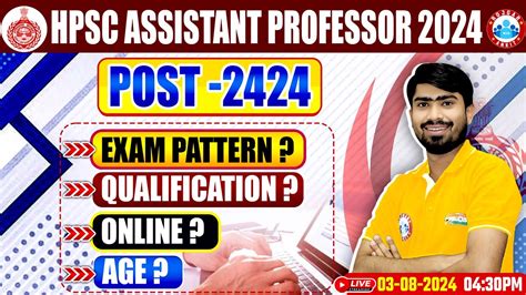 Hpsc Assistant Professor Vacancy Post Qualification Exam