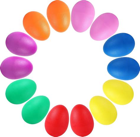 Augshy 14 Pcs Plastic Egg Shakers Percussion Musical Egg