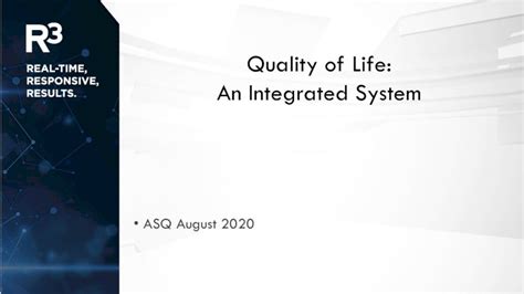 Pdf Quality Of Life An Integrated System · • Iso 9001 20000 1