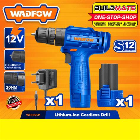 Wadfow Lithium Ion Li Ion Cordless Drill Gun V With Battery Charger