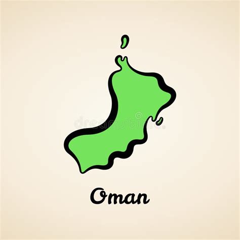 Oman Outline Map Stock Vector Illustration Of Oman