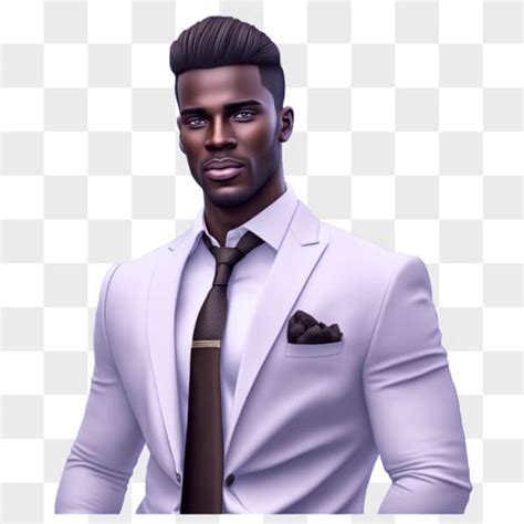 Descarga Traje Blanco Y Corbata Elegantes En Hombre Negro Seguro PNG En