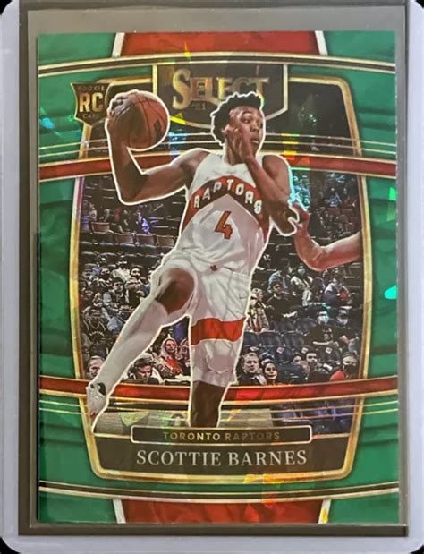 SCOTTIE BARNES 2021 22 Panini Select Fanatics Green Cracked Ice