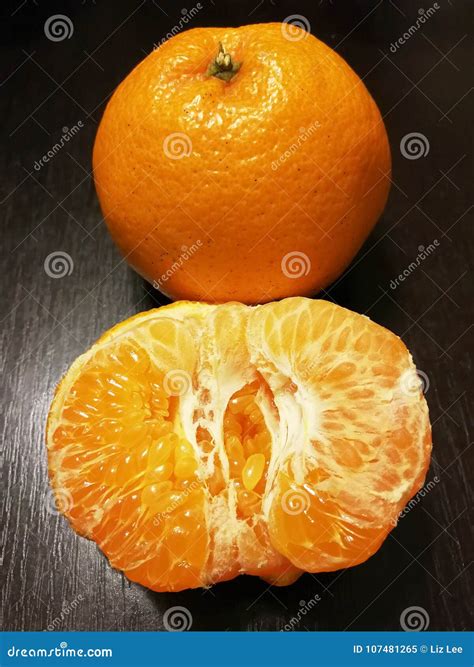 Isolated Peeled Mandarin Orange On Black Stock Image Image Of