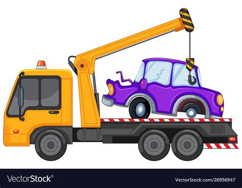 Tow Truck And Broken Car Royalty Free Vector Image