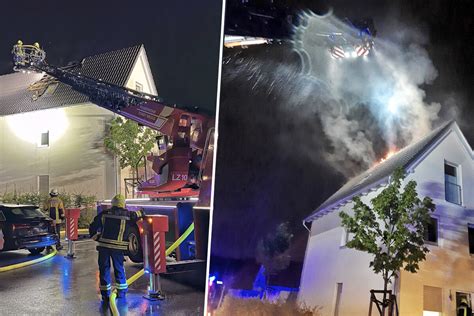 Blitz Trifft Wohnhaus Dachstuhl In Neuss Steht Lichterloh In Flammen