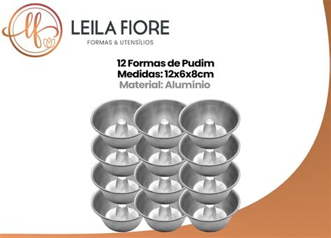 Forma De Pudim 12x6x8cm Em Alumínio Kit 12 Peças Leila Fiore Formas