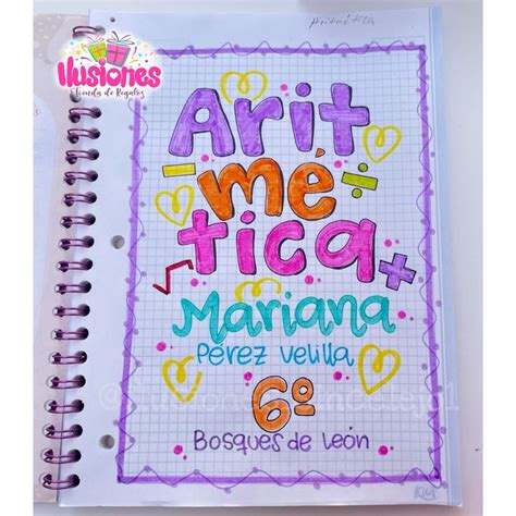 Cuaderno Marcado Aritmética En 2024 Caratulas Para Cuadernos Escolares Cuadernos Creativos