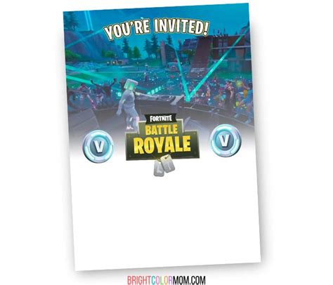 Printable Fortnite Invitation Template Free Printable Templates