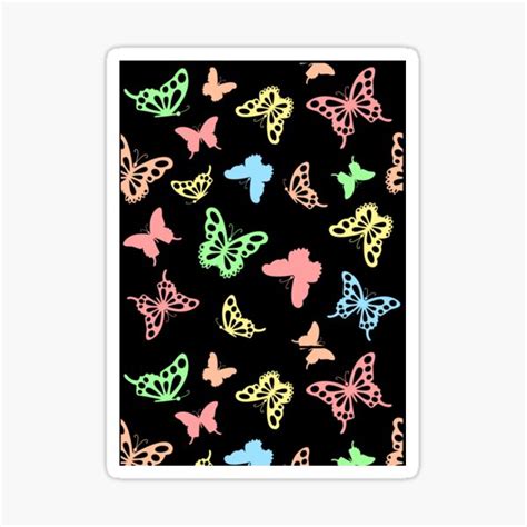 Pastel Butterflies Sticker For Sale By Cailinsims27 Redbubble