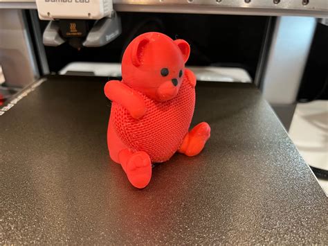 Adorable 3D Printed Teddy Bear With Knitted Heart Etsy