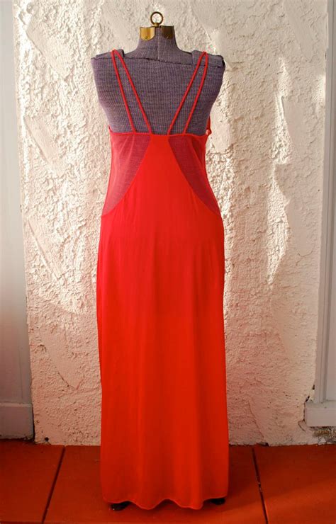 Vintage 1970s Sexy Lingerie Sheer Red Cutouts Maxi Nightgown Medium Valentine S Day Xmas Etsy
