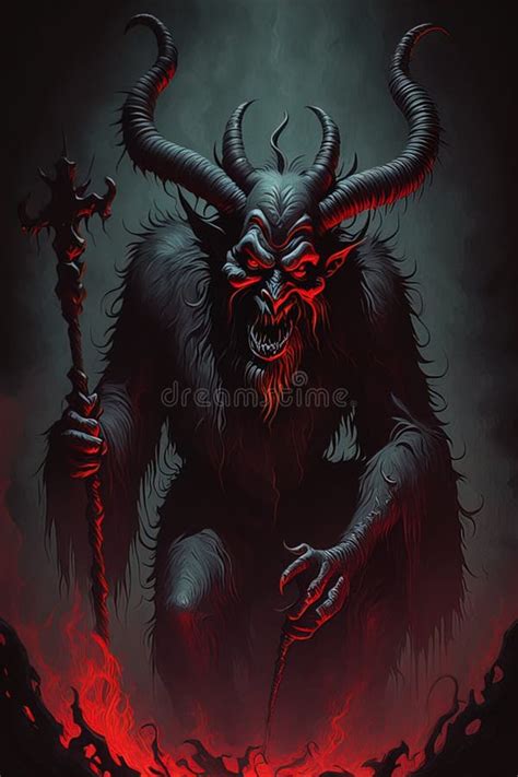 Satanic Bizarre Krampus Dark Style Scary Art Weird Abyssal