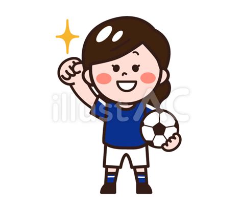 女子サッカー選手・部活・サッカー教室イラスト No 1157937／無料イラストフリー素材なら「イラストac」