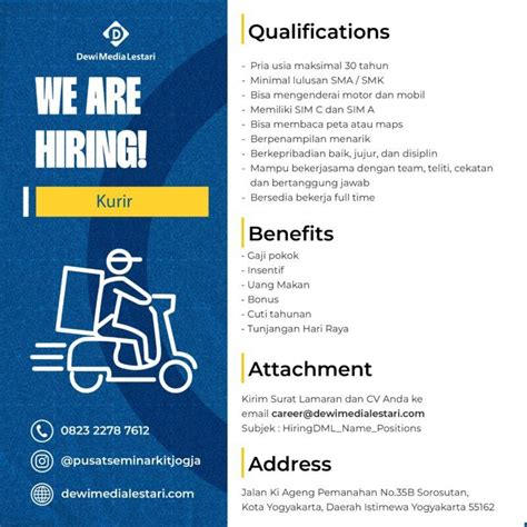 Lowongan Kerja Kurir Di CV Dewi Media Lestari LokerJogja ID