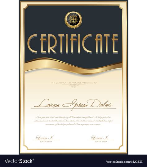 Elegant Certificate Template Royalty Free Vector Image