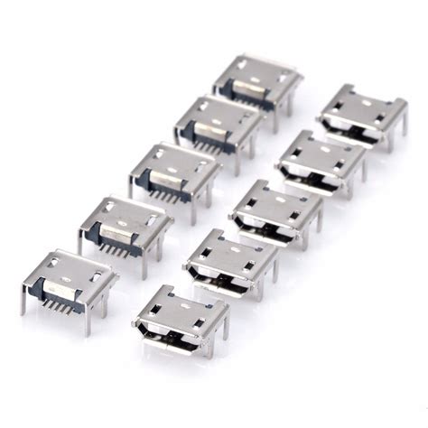 Lot De Connecteurs Souder Micro Usb Type B Broches Femelle