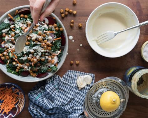 Roasted Chickpea Kale Salad With A Creamy Dressing Recipe Sidechef