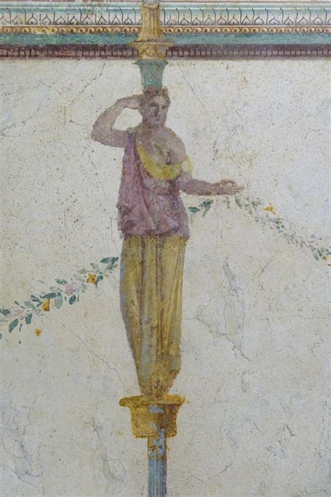 Fresco With Caryatides Holding Garlands From Villa Of The Farnesina