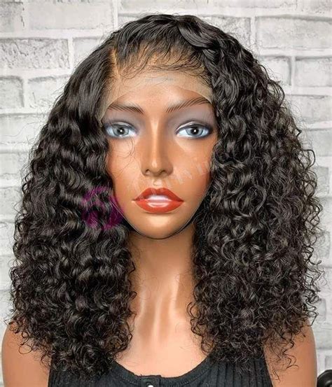 Thriving Hair Virgin Human Hair Glueless Natural Curly Lace Front Wigs