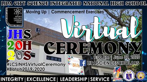 1st Lipa City Science Inhs Virtual Movingup And Commencement Exercises