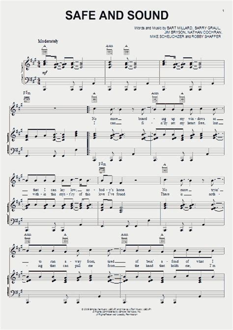 Safe And Sound Piano Sheet Music | OnlinePianist