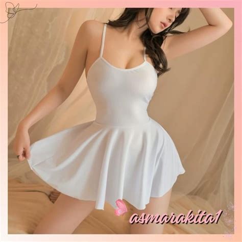 Jual Backless Sexy Lingerie Set Dress Tali Silang Babydoll Baju Tidur A