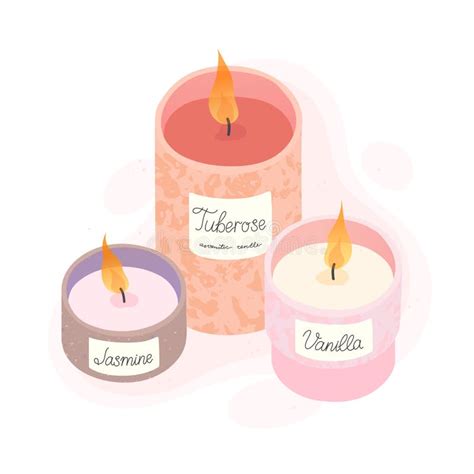 Ilustraci N Vectorial De Velas Arom Ticas Cera Decorativa En Llamas O