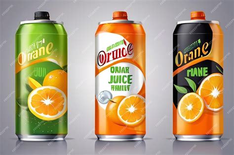 Premium Photo Orange Juice Label Design Soft Drink Bottle Label