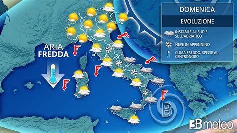 Meteo DOMENICA Continua L OFFENSIVA INVERNALE Freddo E NEVE A Tratti