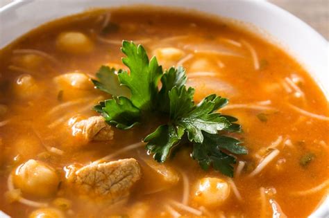 Premium Photo Harira Soup In Bowl On Wooden Table Typical Moroccan Food