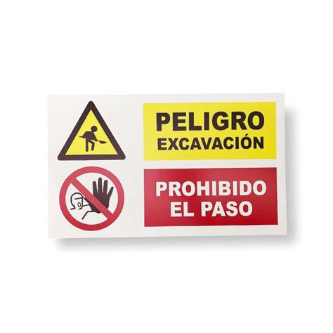 Cartel Pl Stico Peligro Excavaci N Prohibido El Paso X Cm