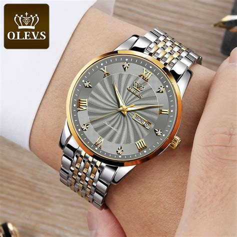 Olevs Mens Automatic Mechanical Watch Luminous Diamond Bindumart