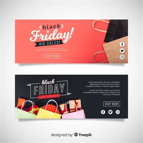 Plantilla de banners de viernes negro de diseño plano Vector Gratis