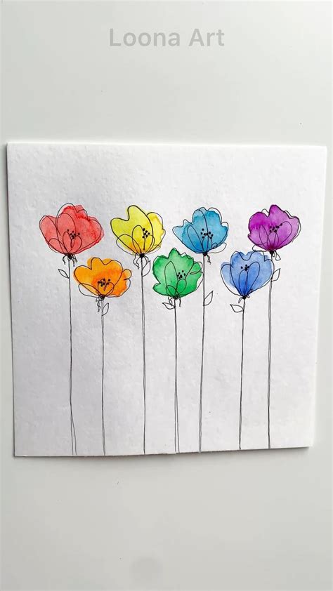 Flowers in watercolor | Weihnachten gemälde, Einfach aquarell, Malen und zeichnen