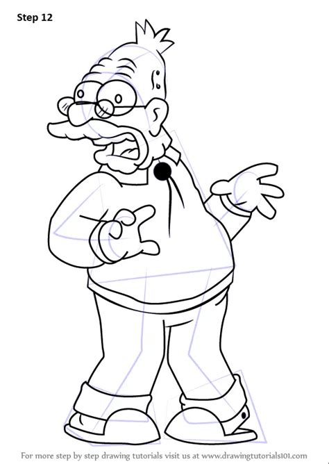 Learn How To Draw Abe Simpson From The Simpsons The Simpsons Step By